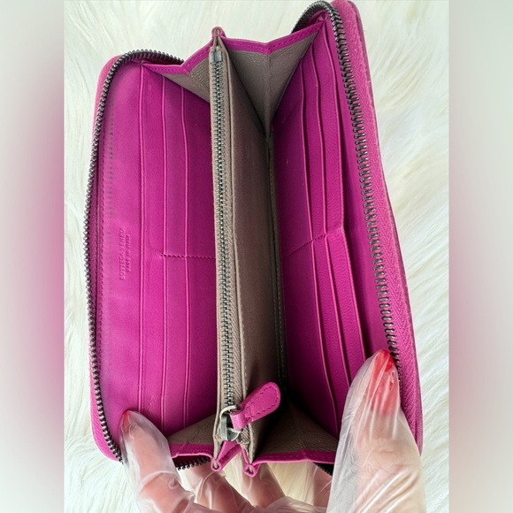 Bottega Veneta Intrecciato Orchid Purple pink Zip Wallet - Picture 9 of 15